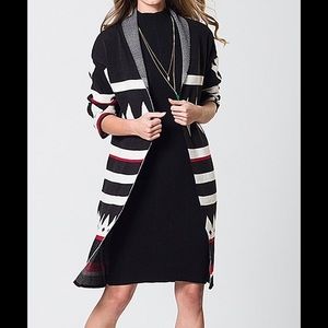 Black Geometric Cardigan